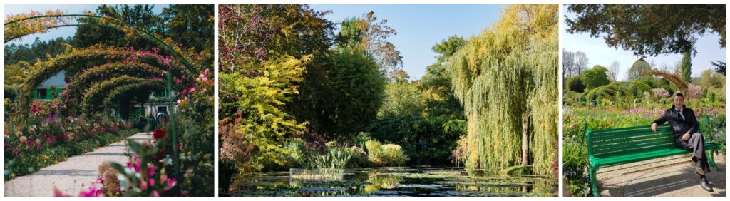 Sam sitting in Giverny - driver to Giverny gardens